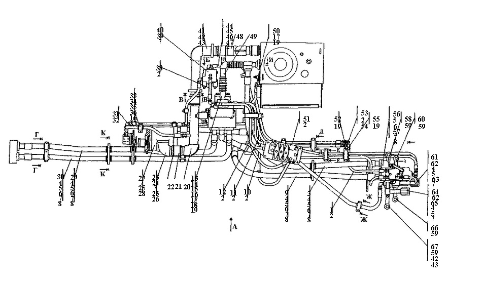 Схема гидравлики т 25